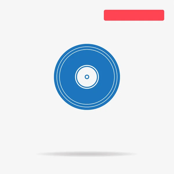 Gramofon Vinil Ikonra Vektor Koncepció Illusztráció Design — Stock Vector