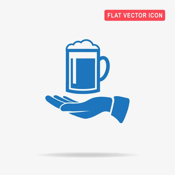 Bière Icône Main Illustration Vectorielle Concept Pour Design — Image vectorielle