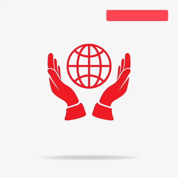 Icône Globe Hands Illustration Vectorielle Concept Pour Design — Image vectorielle