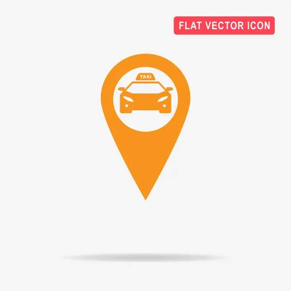 Taxi Map Pointer Icon Vector Concept Illustration Design — Stock Vector