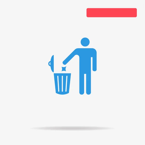 Søppel Kan Ikon Illustrasjon Vektorkonsept – stockvektor
