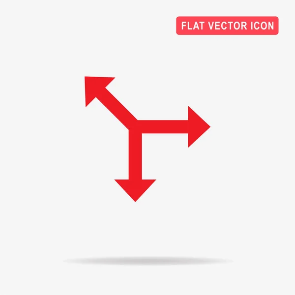 Drie Weg Richting Pijlpictogram Vectorillustratie Concept Voor Ontwerp — Stockvector