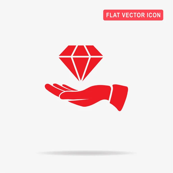 Icono Diamante Mano Ilustración Del Concepto Vectorial Para Diseño — Vector de stock