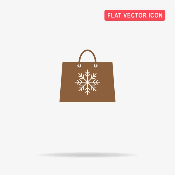 Christmas Shopping Bag Pictogram Vectorillustratie Concept Voor Ontwerp — Stockvector