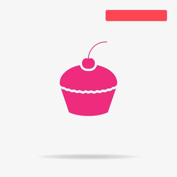 Cupcake Icon Vector Concept Illustration Design — Stock Vector