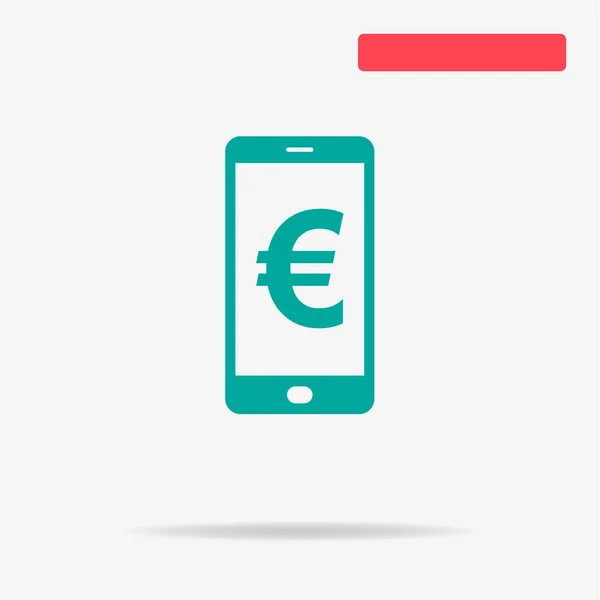 Handy Mit Euro Zeichen Symbol Vektor Konzept Illustration Für Design — Stockvektor