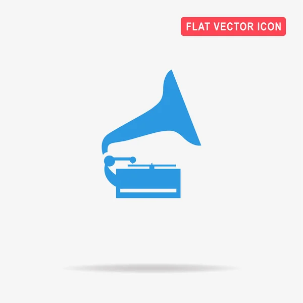 Gramofon Ikonra Vektor Koncepció Illusztráció Design — Stock Vector