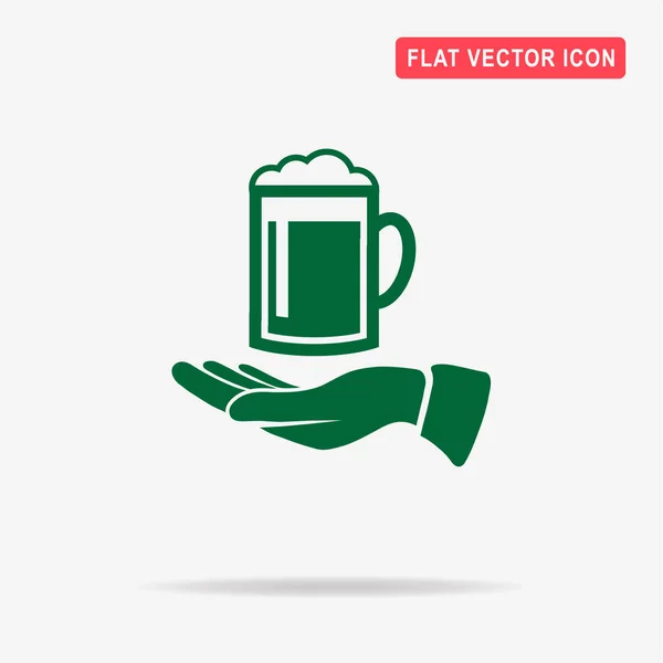 Bière Icône Main Illustration Vectorielle Concept Pour Design — Image vectorielle