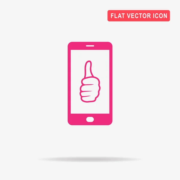 Mobiles Daumen Hoch Symbol Vektor Konzept Illustration Für Design — Stockvektor