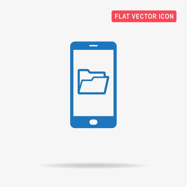 Mobile Folder Icon Vector Concept Illustration Design — Stock Vector