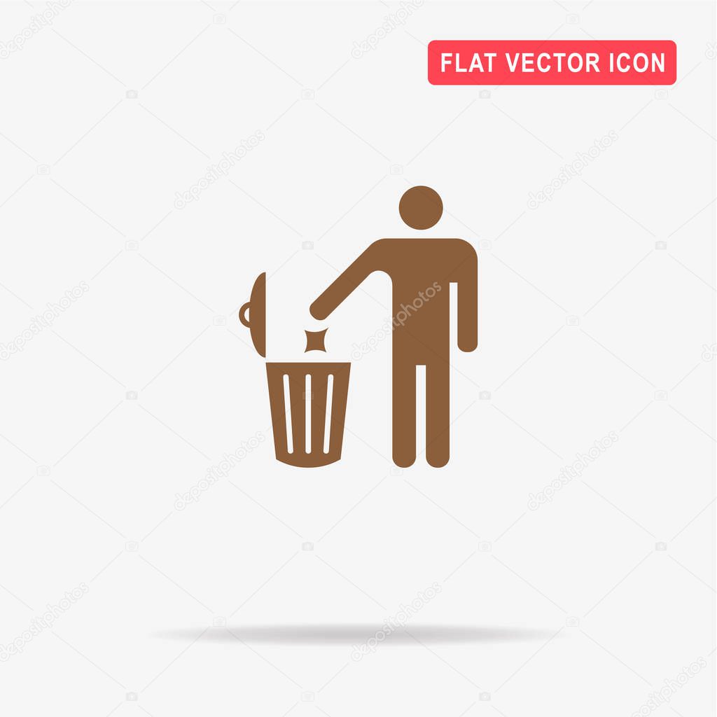 Trash can icon. Vector concept illustration for design.
