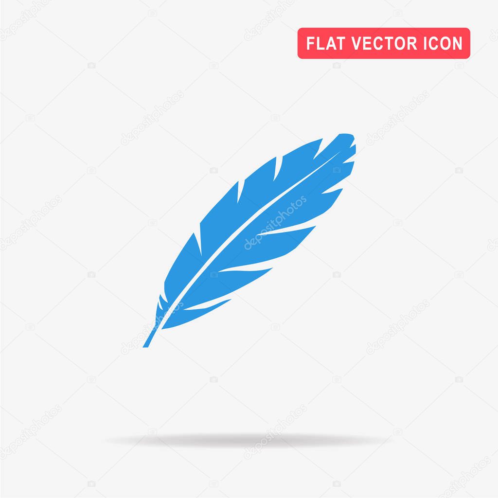 Feather icon. Vector concept illustration for design.