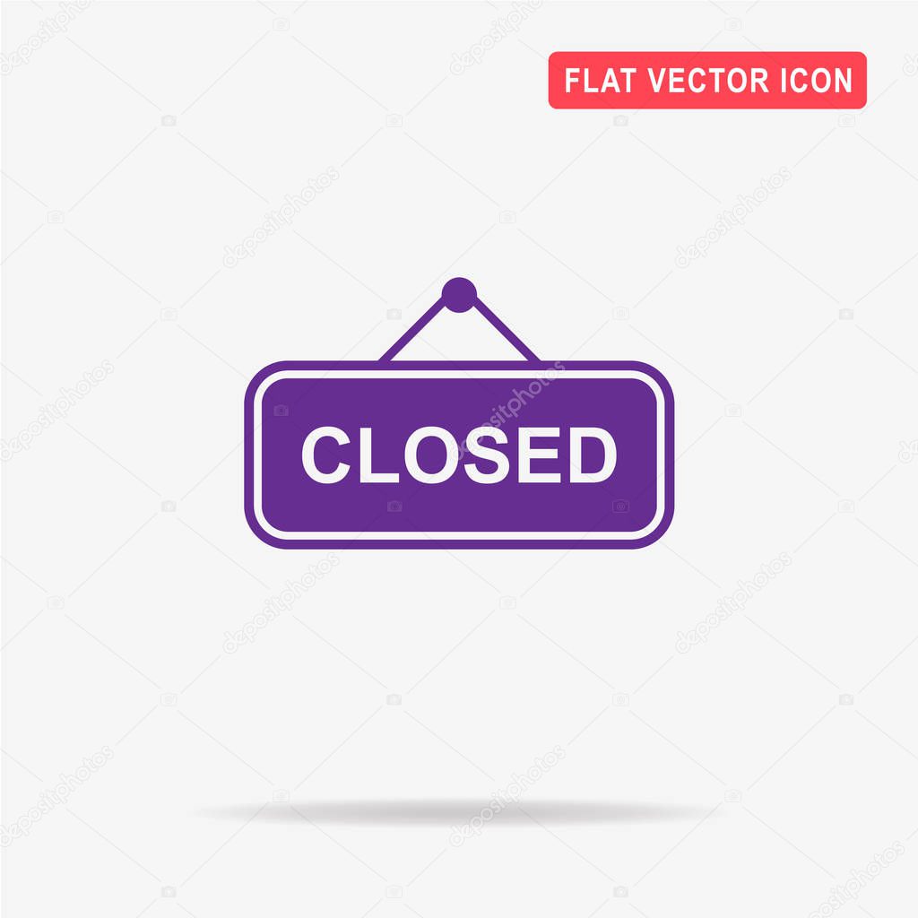 Closed banner icon. Vector concept illustration for design.