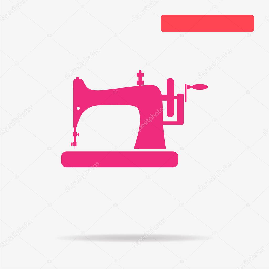 Sewing machine icon. Vector concept illustration for design.