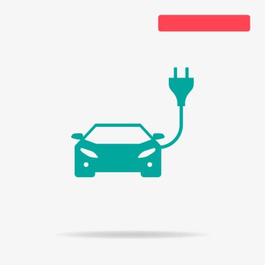 Elektrikli otomobil simgesi. Vektör konsept illüstrasyon tasarımı için.
