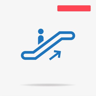 Yürüyen merdiven yukarı simgesi. Vektör konsept illüstrasyon tasarımı için.