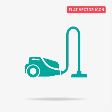 Elektrikli süpürge simgesi. Vektör konsept illüstrasyon tasarımı için.