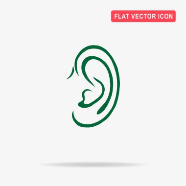 Ear icon. Vector concept illustration for design. clipart