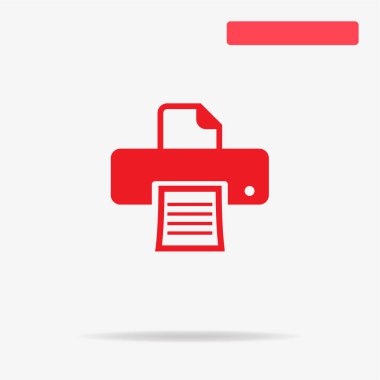 Yazıcı simgesi. Vektör konsept illüstrasyon tasarımı için.