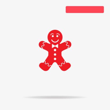 Zencefilli kurabiye adam simgesi beyaz arka plan üzerinde izole 