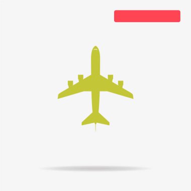 Uçak ikonu. tasarım için vektör çizimi.