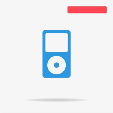 Taşınabilir kitle iletişim araçları oyuncu simgesi. Vektör konsept illüstrasyon tasarımı için.