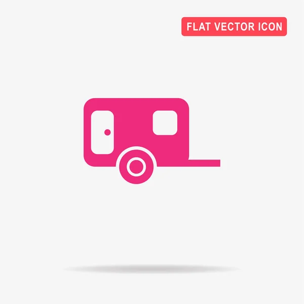 Aanhangwagen Pictogram Vectorillustratie Concept Voor Ontwerp — Stockvector