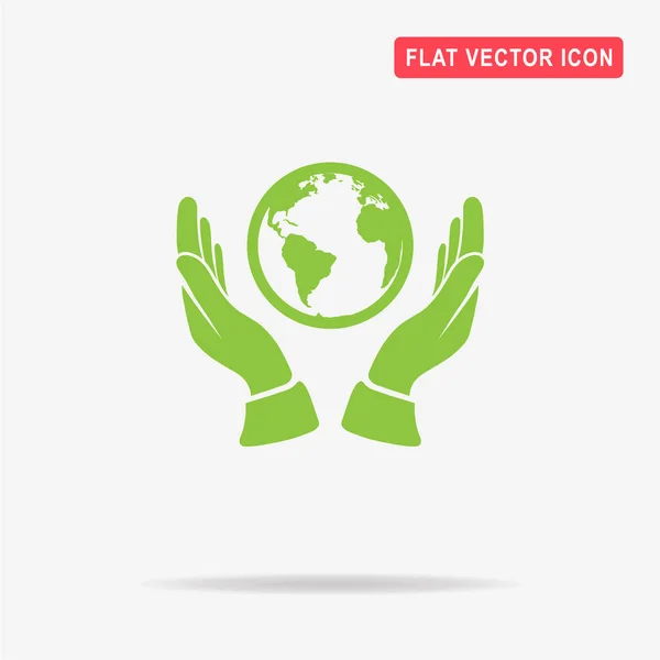 Icône Globe Hands Illustration Vectorielle Concept Pour Design — Image vectorielle