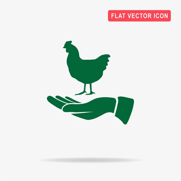 Kip Hand Pictogram Vectorillustratie Concept Voor Ontwerp — Stockvector