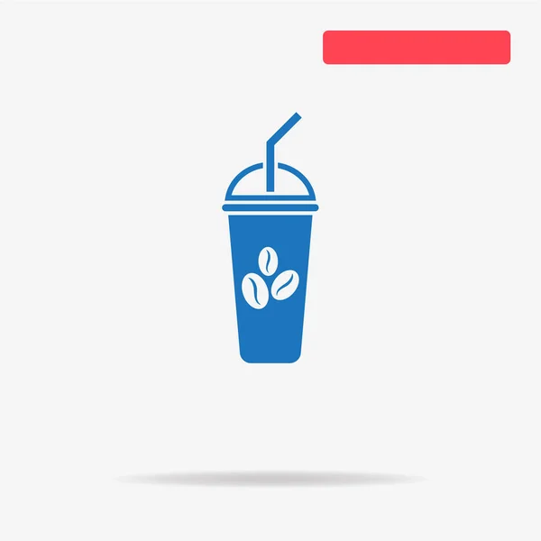 Ice Coffee Icon Vector Concept Illustration Design — Stock Vector