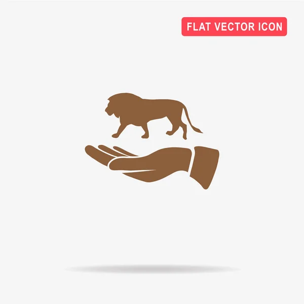 Leeuw Hand Pictogram Vectorillustratie Concept Voor Ontwerp — Stockvector