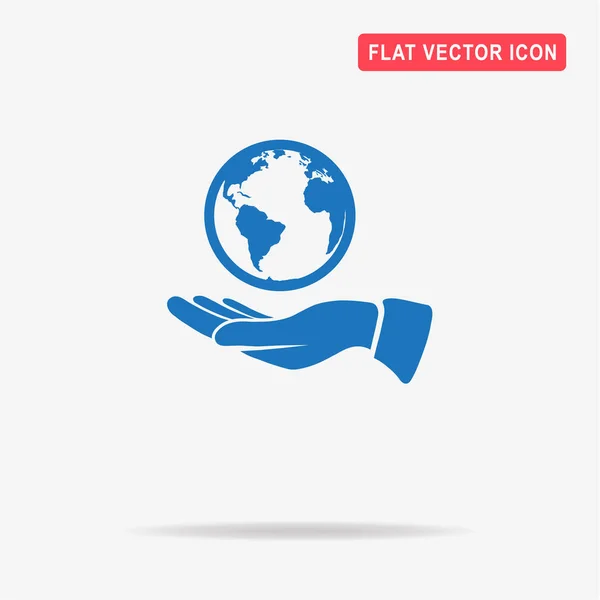 Globe Icône Main Illustration Vectorielle Concept Pour Design — Image vectorielle