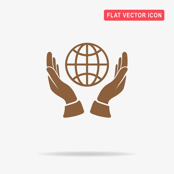 Icône Globe Hands Illustration Vectorielle Concept Pour Design — Image vectorielle
