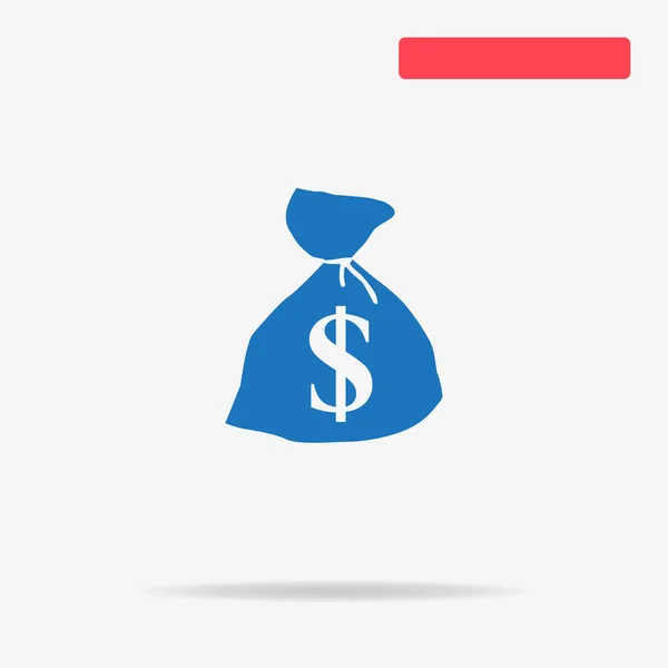 Dollar Geld Tas Pictogram Vectorillustratie Concept Voor Ontwerp — Stockvector