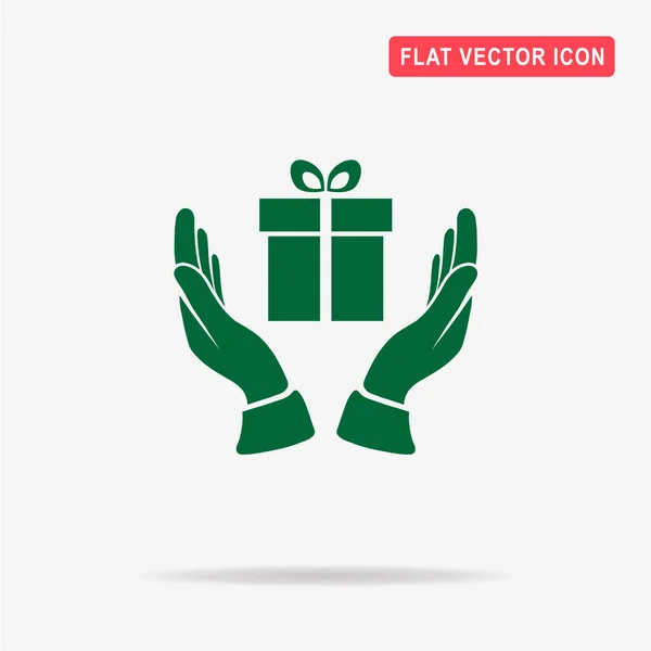 Icône Cadeau Mains Illustration Vectorielle Concept Pour Design — Image vectorielle