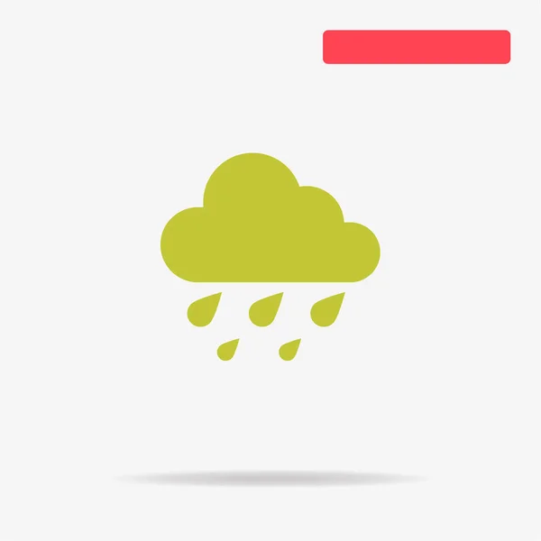 雨アイコンと雲します デザインのベクトルの概念図 — ストックベクタ