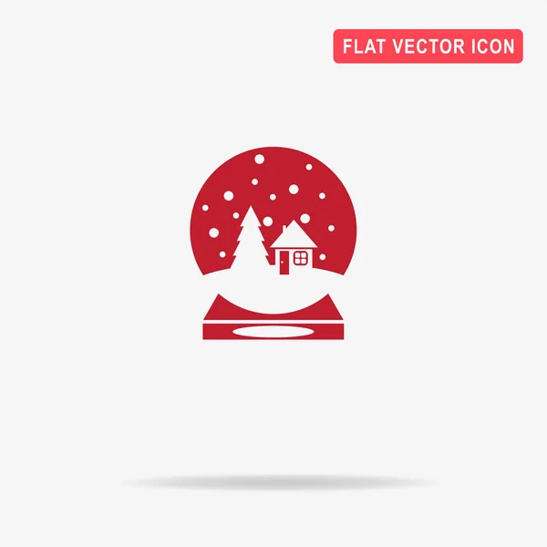 Икона Снежного Шара Рождества Векторная Концепция — стоковый вектор