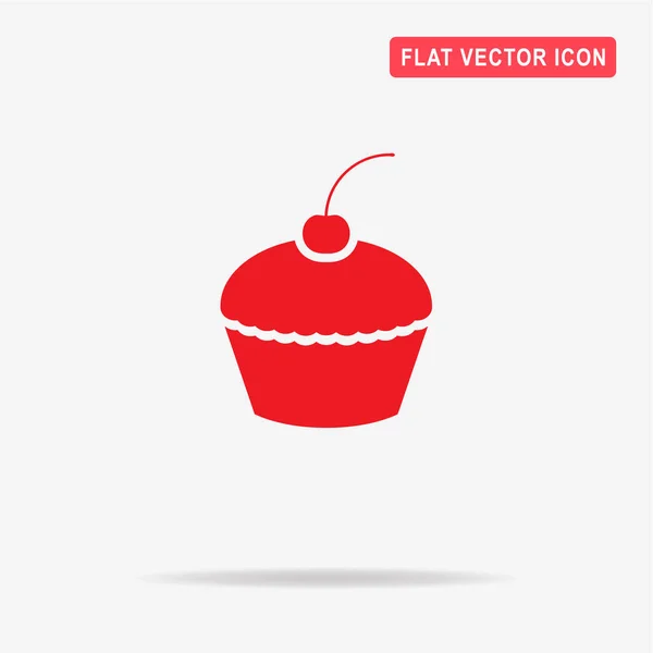 Cupcake Icon Vector Concept Illustration Design — Stock Vector