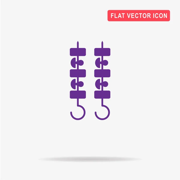 Shish Kebab Icon Vector Concept Illustration Design — Stock Vector