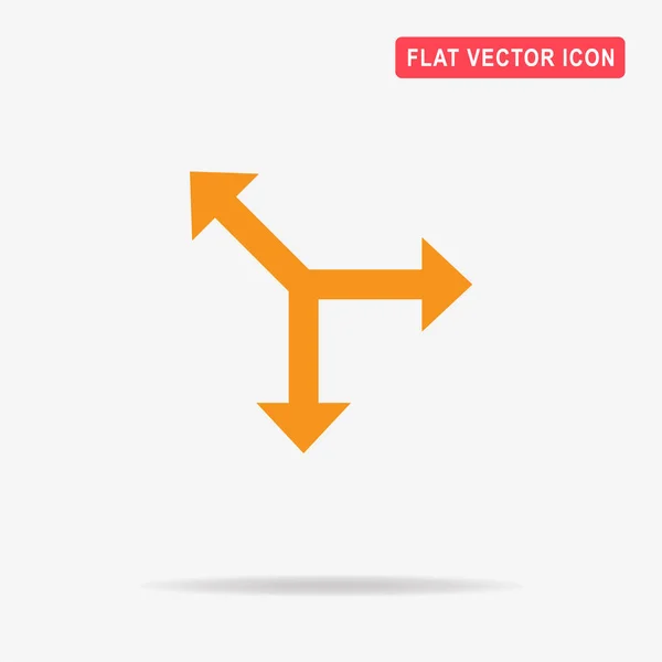 Icône Flèche Direction Trois Sens Illustration Vectorielle Concept Pour Design — Image vectorielle
