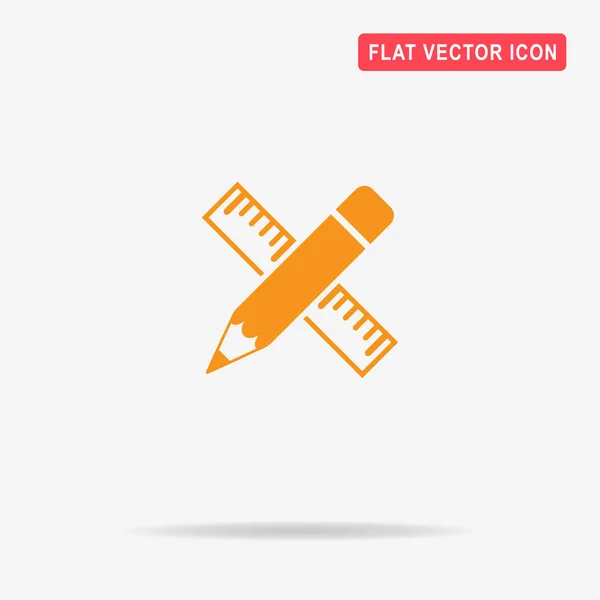 Pencil Ruler Icon Vector Concept Illustration Design — Stock Vector