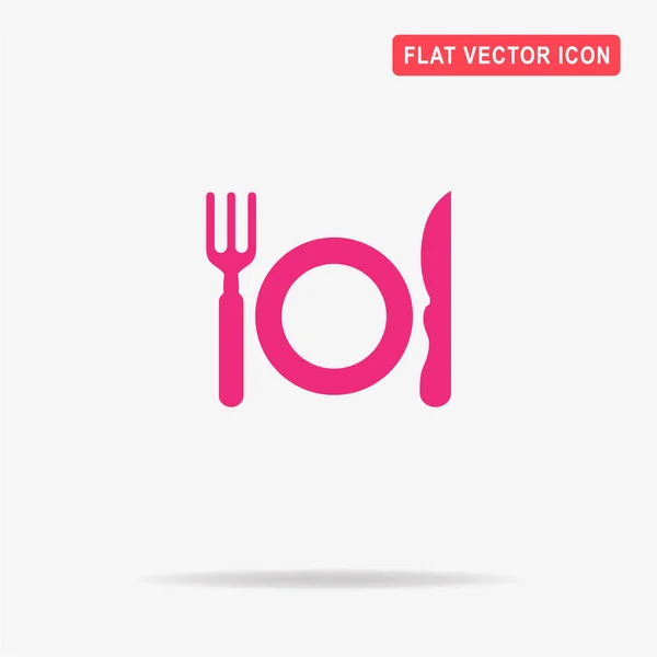Assiette Avec Fourchette Icône Couteau Illustration Vectorielle Concept Pour Design — Image vectorielle