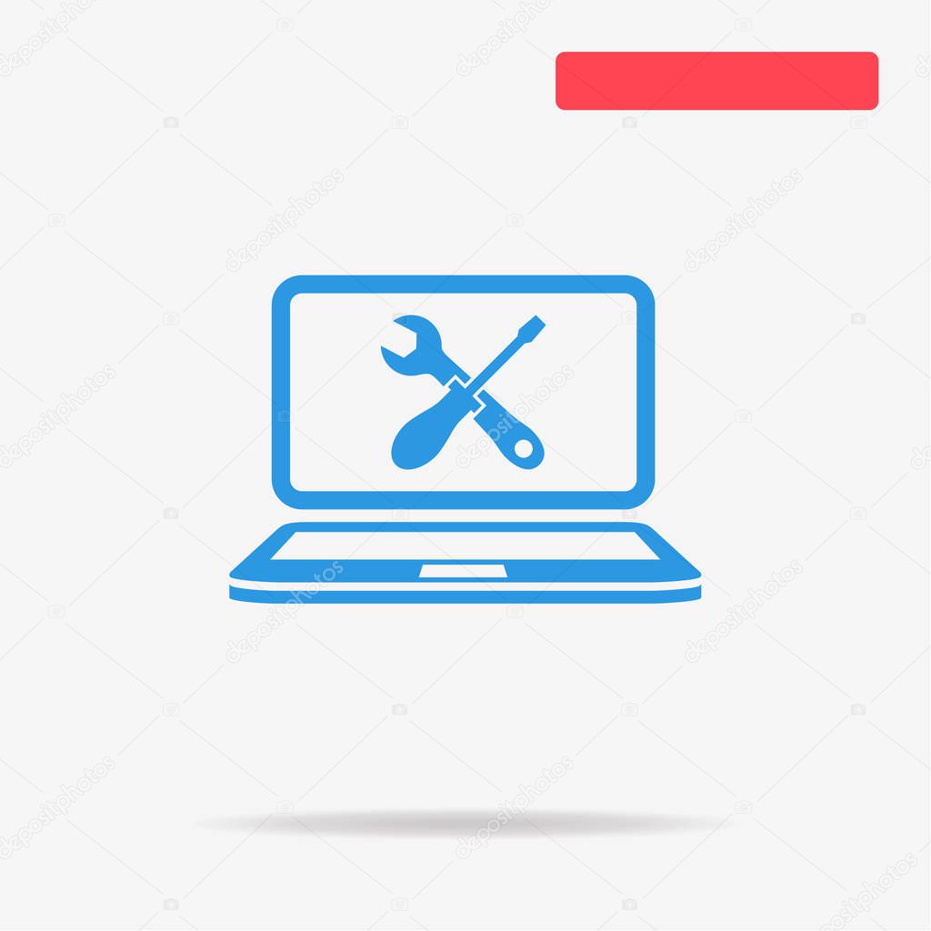 Repair computer icon. Vector concept illustration for design.