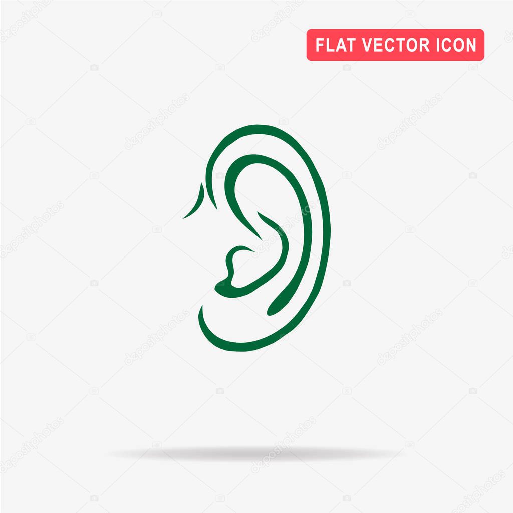 Ear icon. Vector concept illustration for design.