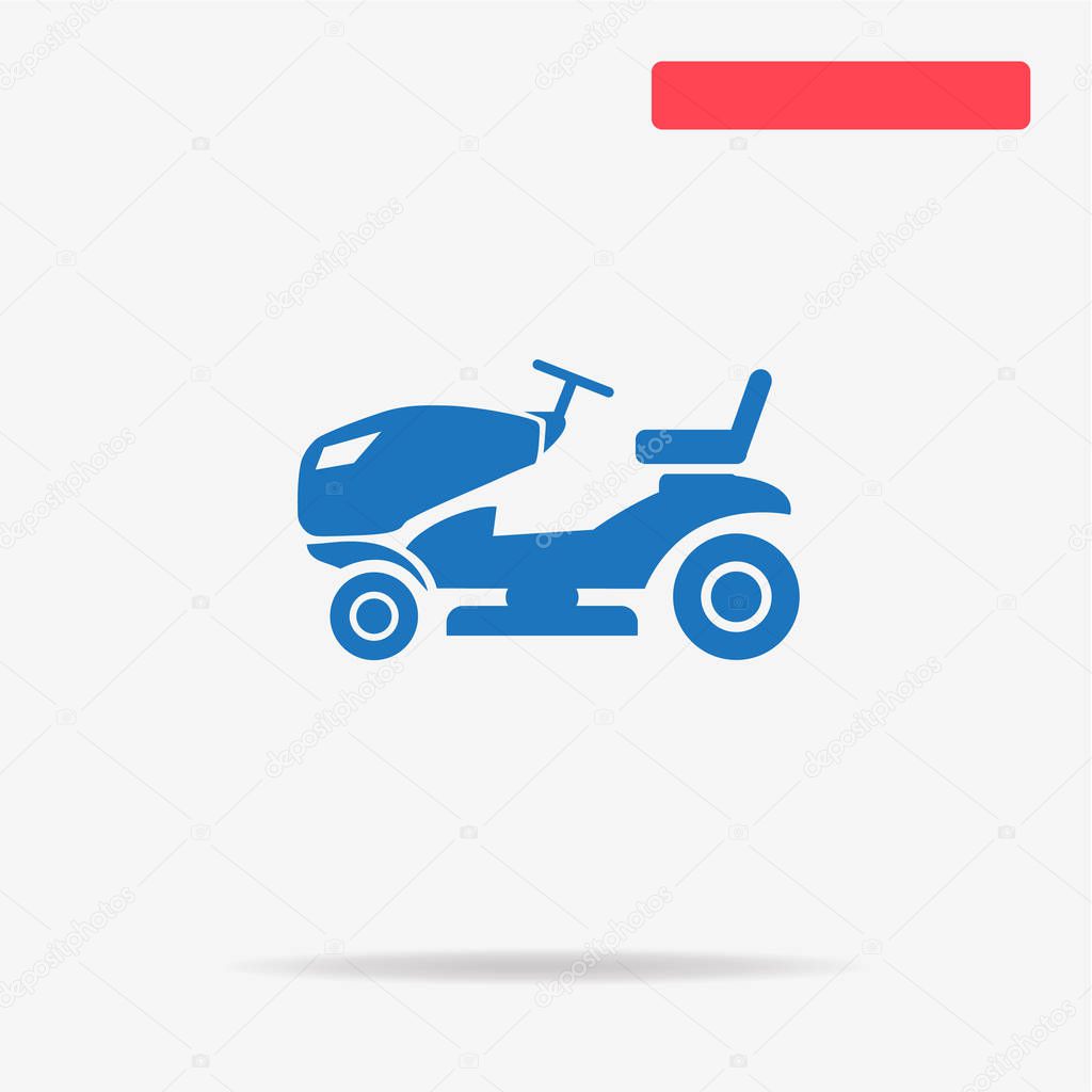 Lawn tractor icon. Vector concept illustration for design.