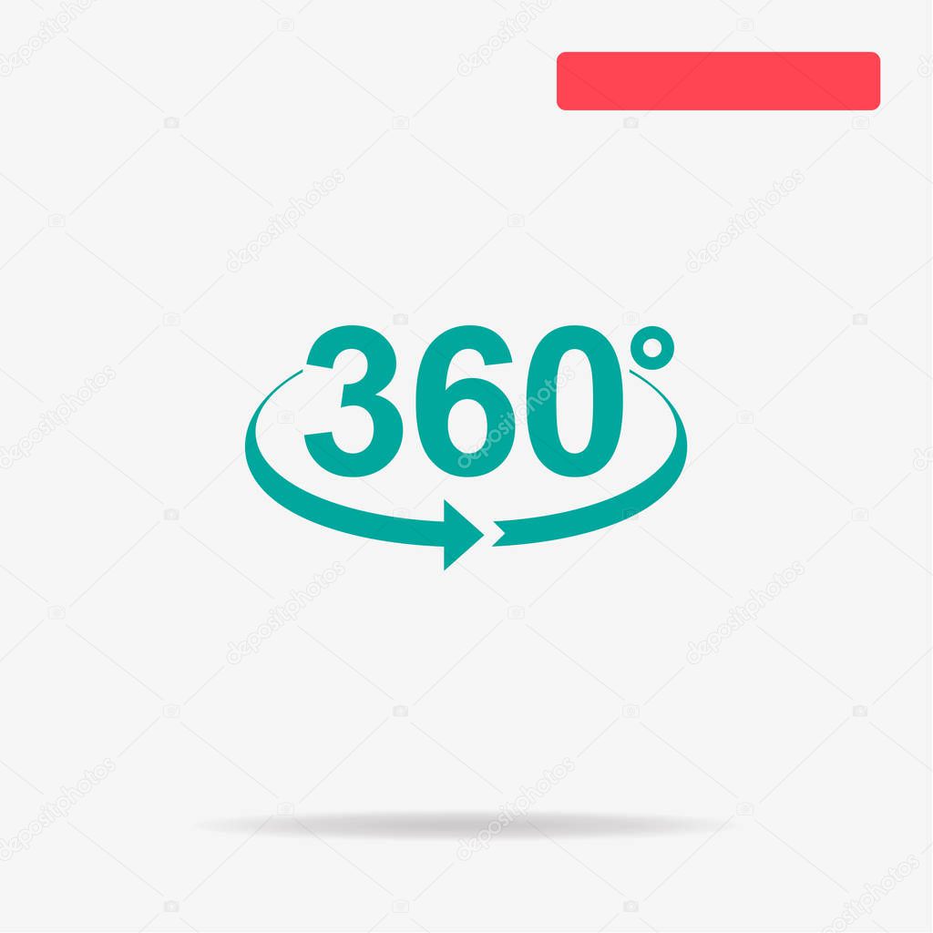 Angle 360 degrees icon. Vector concept illustration for design.