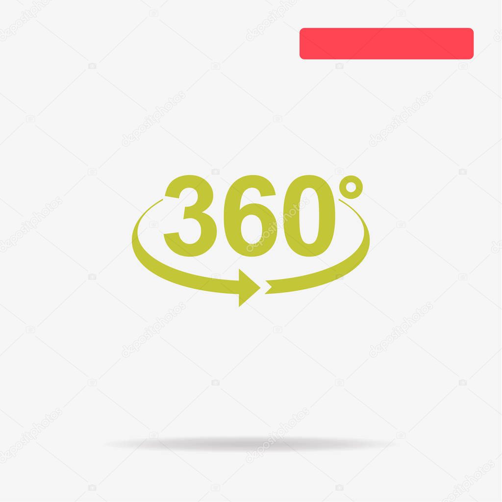 Angle 360 degrees icon. Vector concept illustration for design.