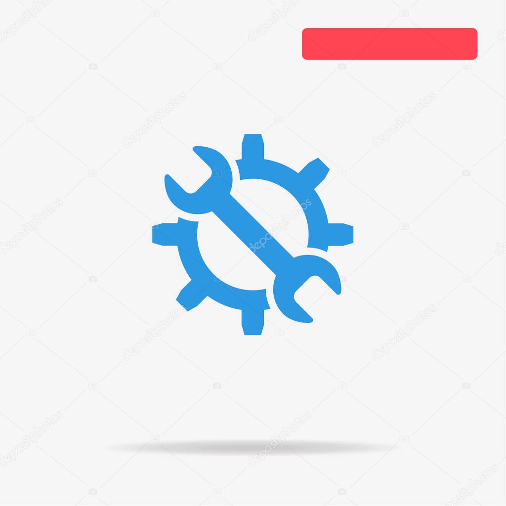 Wrench and gear icon. Vector concept illustration for design.