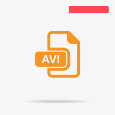 AVI simgesi. Vektör konsept illüstrasyon tasarımı için.