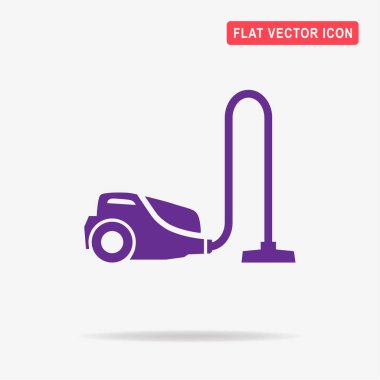 Elektrikli süpürge simgesi. Vektör konsept illüstrasyon tasarımı için.